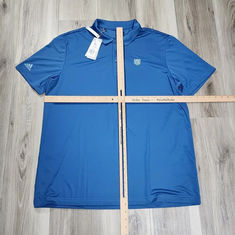 Adidas Polo Men's XL Blue Performance Polo Golf Club F.R Short Sleeve New
